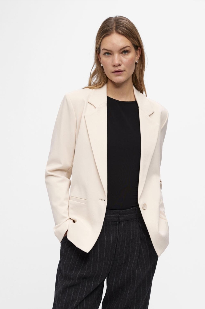 OBJLISA L/S BUTTON BLAZER NOOS 23043420 SANDSHELL